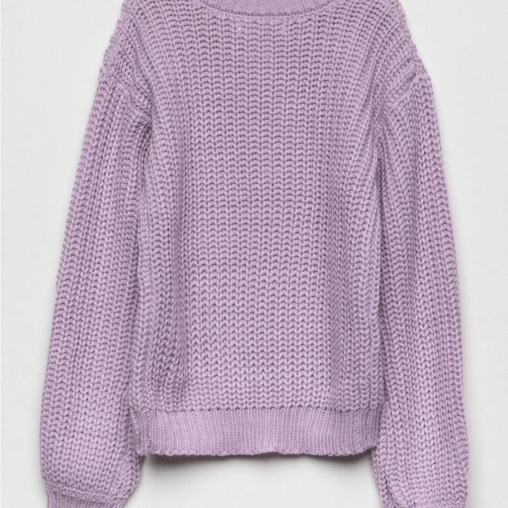 White Fawn Girls Lavender Knit Sweater